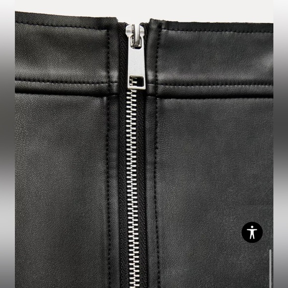 FAUX LEATHER SKIRT WITH ZIPPER ZW COLLECTION - Picture 3 of 7